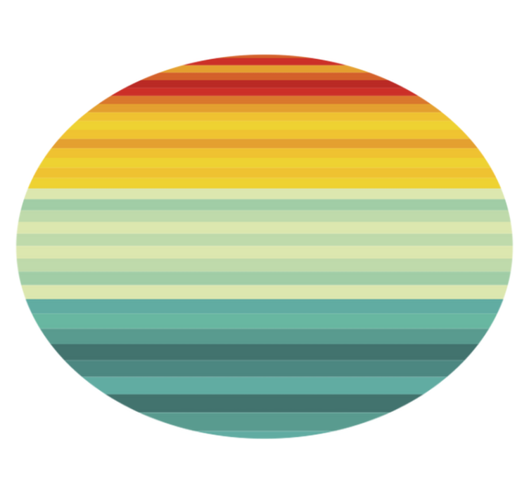 줄무늬 비닐 카펫 무지개 줄무늬 원 - TenStickers