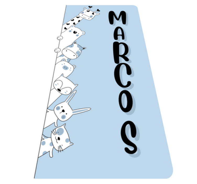 이름이있는 비닐 카펫 맞춤형 동물 - TenStickers