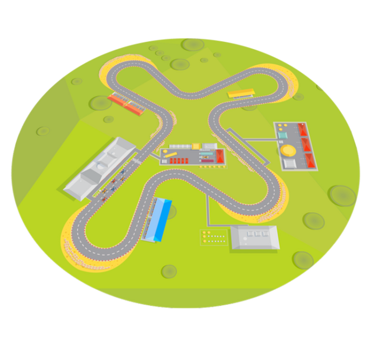 비닐 도로 카펫 장난스러운 트랙 - TenStickers