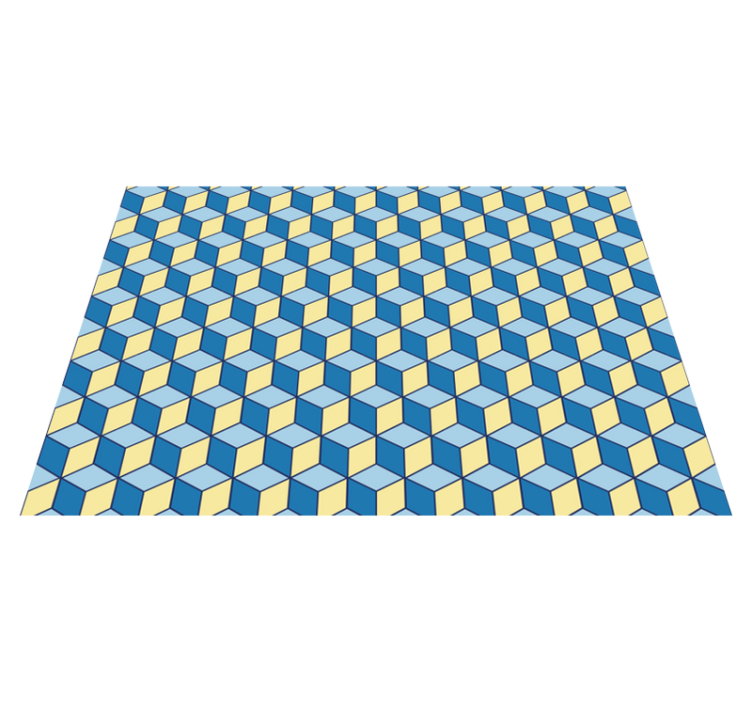 비닐 카펫 타일 효과 입체파 패턴 - TenStickers