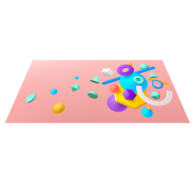 기하학적 효과 비닐 카펫 기하학적 모양 배열 - TenStickers