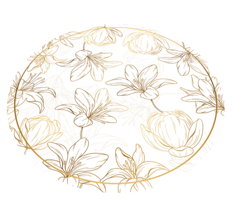 비닐 카펫 꽃과 식물 꽃무늬 원형 패턴 - TenStickers