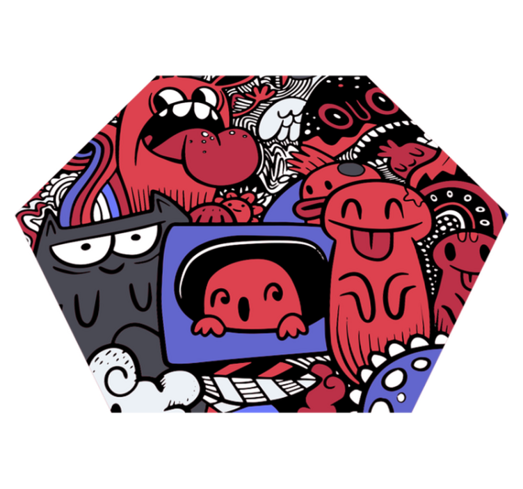 어린 이용 비닐 카펫 장난기 가득한 괴물 작품 - TenStickers