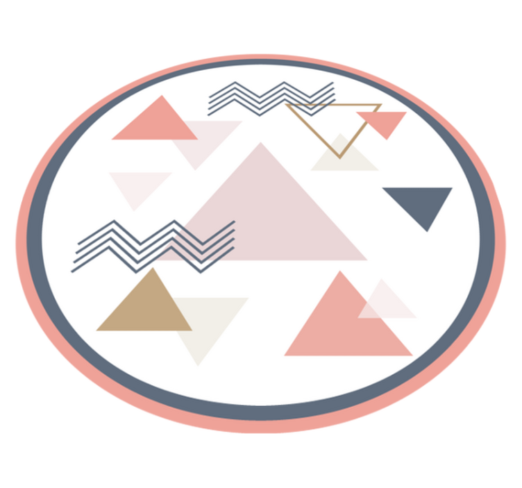 기하학적 효과 비닐 카펫 기하학적 추상 원 - TenStickers