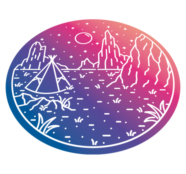 비닐 카펫 자연 캠핑의 밤 장면 - TenStickers