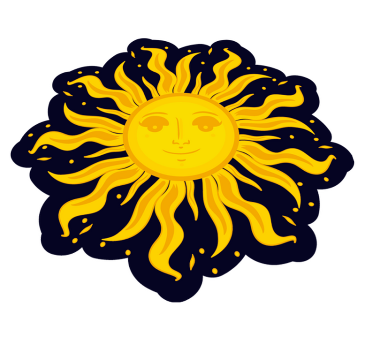 Boho sun 에스닉 비닐 러그 - TenStickers