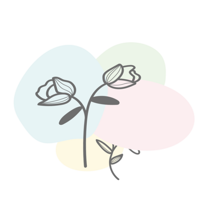 비닐 카펫 꽃과 식물 플로럴 하트 러그 - TenStickers