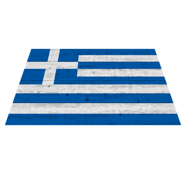 나무로되는 그리스 깃발 비닐 양탄자 - TenStickers