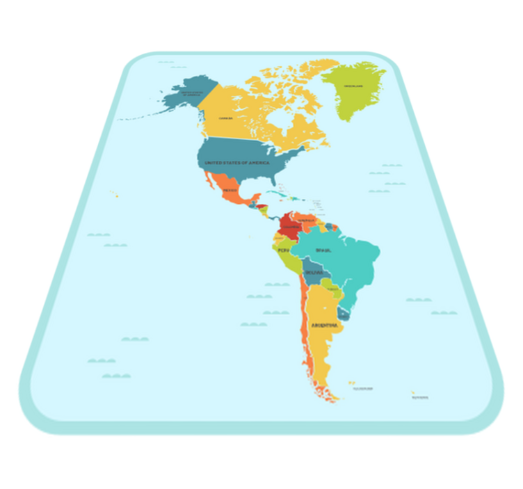 세계 지도 비닐 카펫 교육 세계지도 - TenStickers