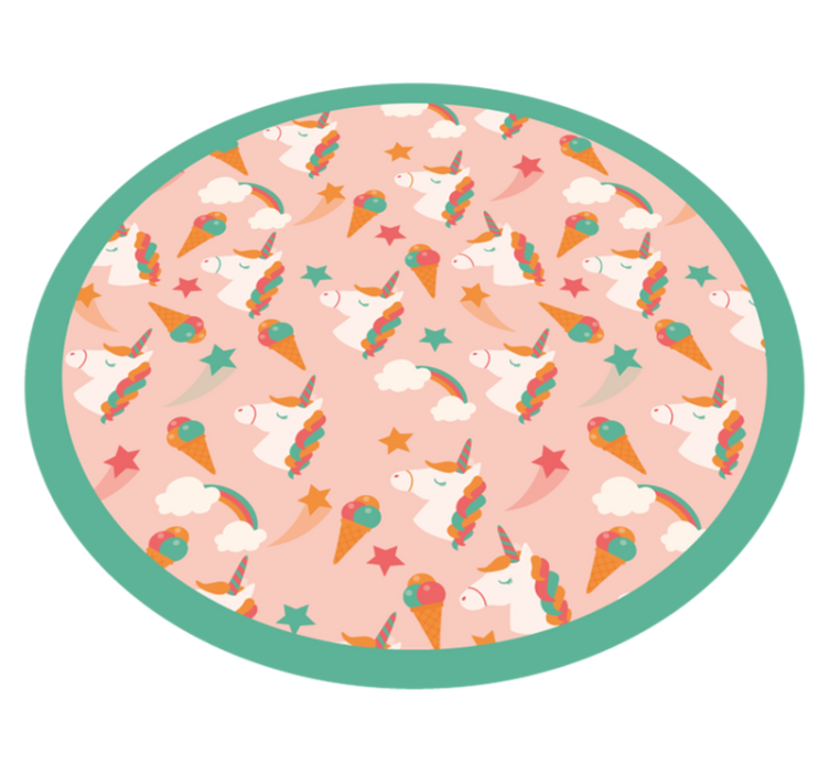 어린 이용 비닐 카펫 유니콘 모티브 서클 - TenStickers