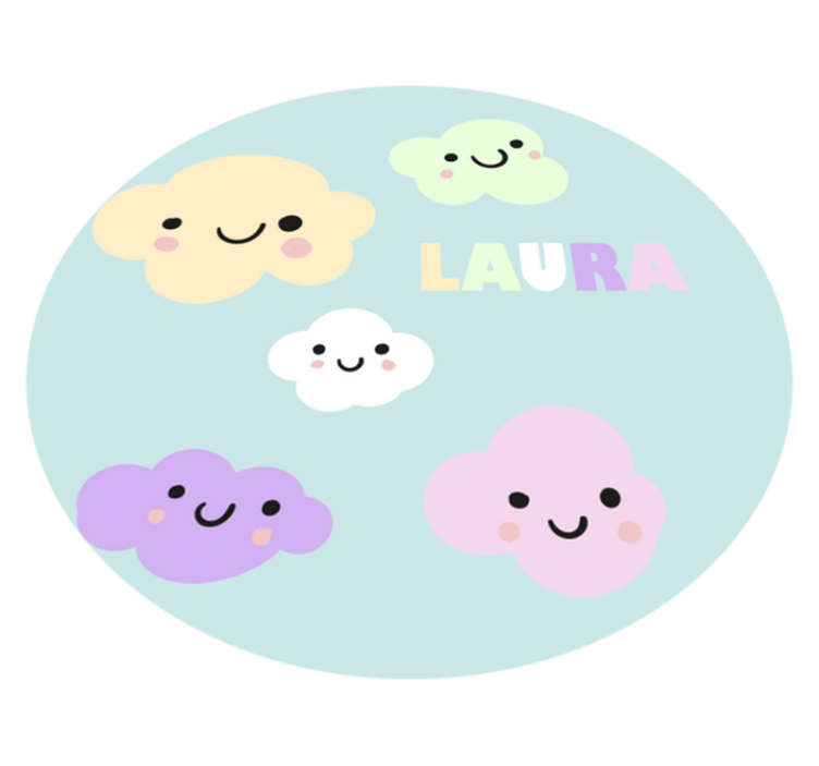 이름이있는 비닐 카펫 맞춤형 클라우드 - TenStickers