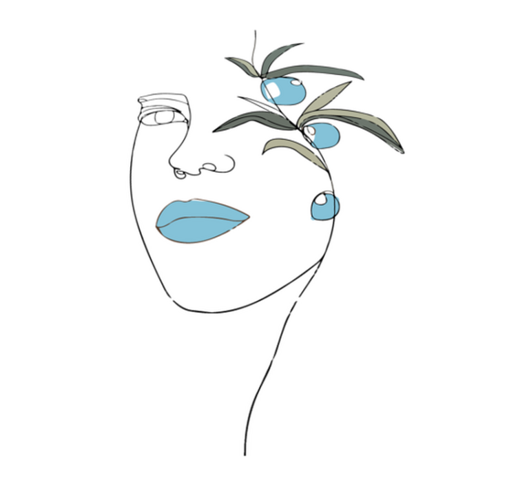 비닐 카펫 꽃과 식물 꽃 라인 아트 - TenStickers