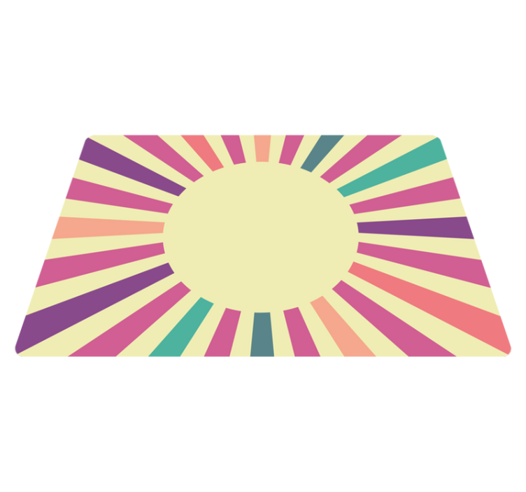 70 's 기하학 태양 빈티지 비닐 러그 - TenStickers