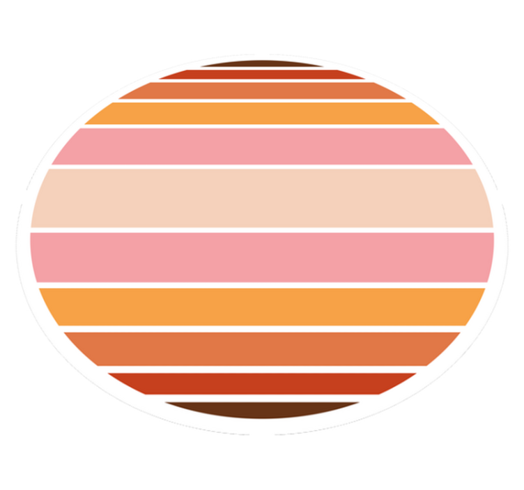 줄무늬 비닐 카펫 스트라이프 타원형 디자인 - TenStickers