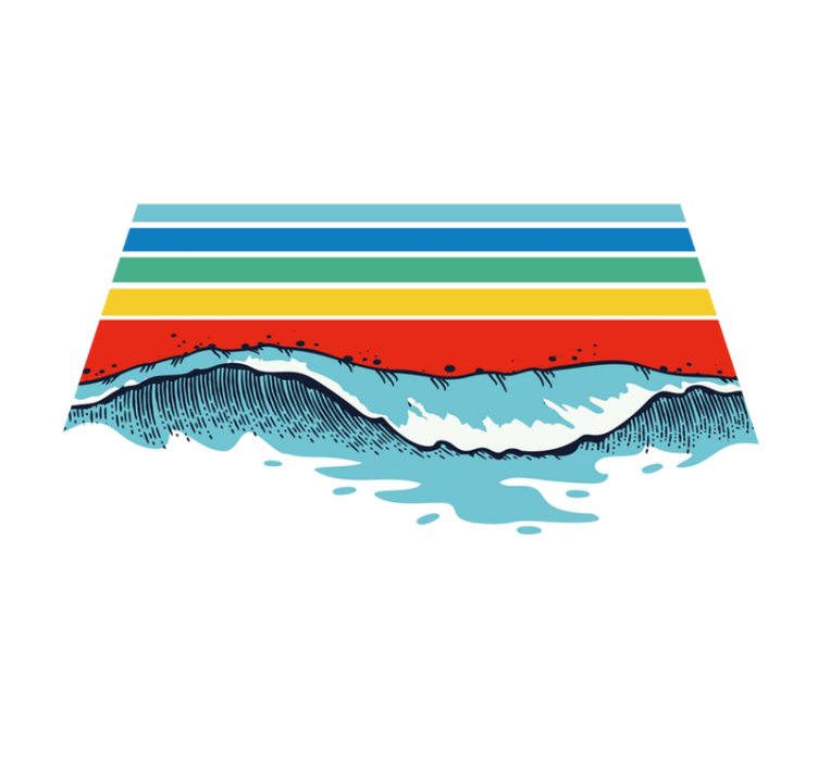 레트로 파도 빈티지 깔개 바닥 - TenStickers