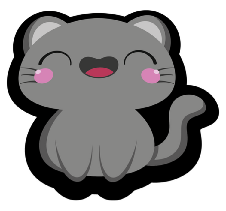 귀여운 한국 고양이 동물 깔개 - TenStickers