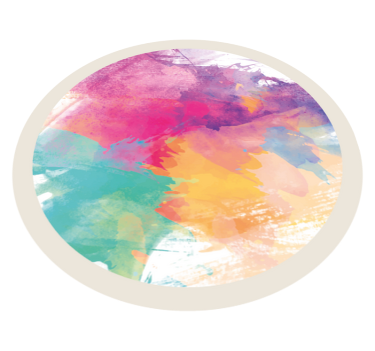 비닐 카펫 정리 다채로운 수채화 시작 - TenStickers