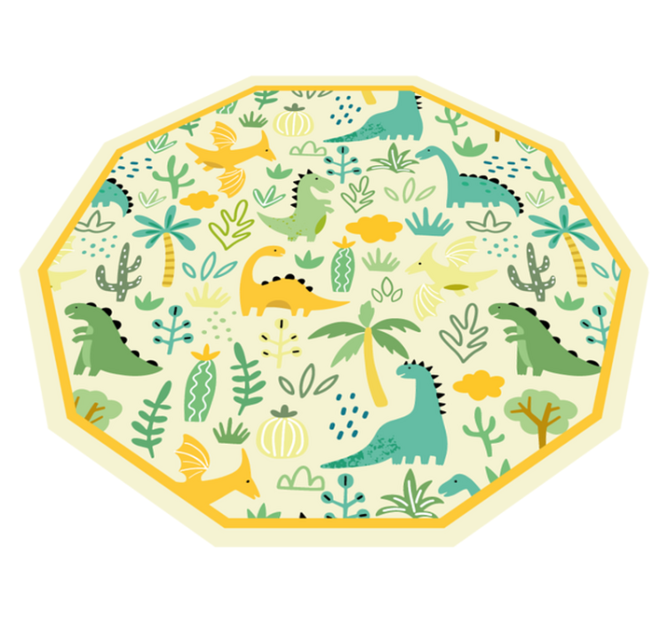 어린 이용 비닐 카펫 공룡 육각형 - TenStickers