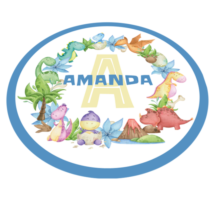 이름이있는 비닐 카펫 공룡 서클 - TenStickers