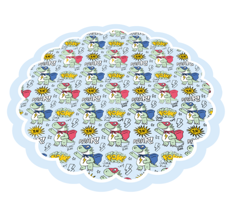 슈퍼 공룡 패턴 키즈 비닐 러그 - TenStickers