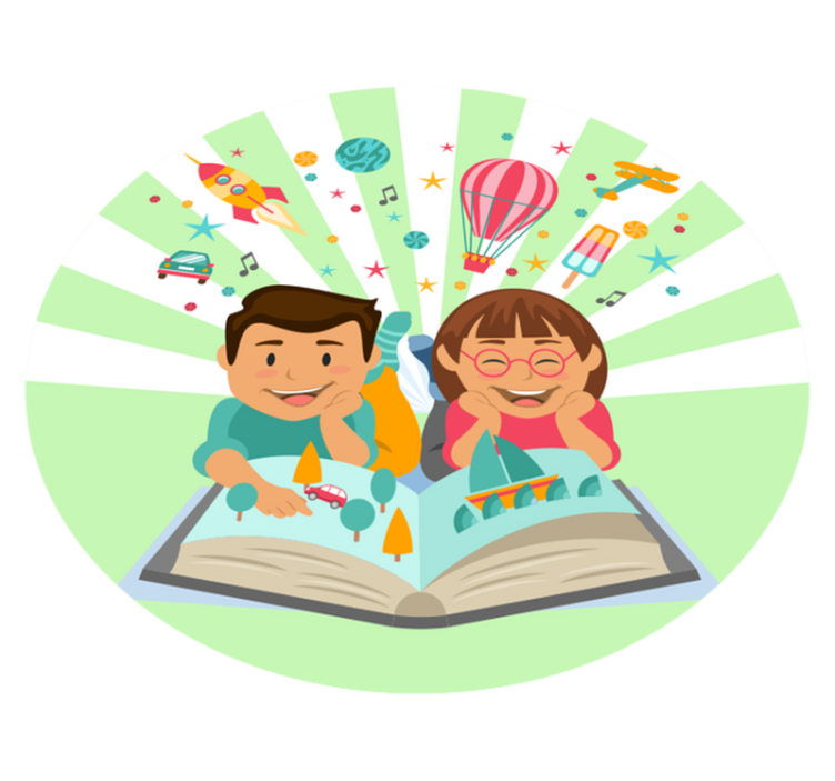 어린 이용 비닐 카펫 상상력이 풍부한 독서 - TenStickers