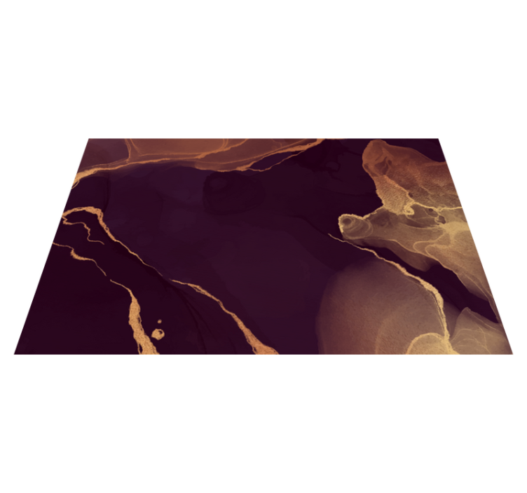 홈 오피스를위한 황금 추상적 인 인쇄 비닐 양탄자 - TenStickers