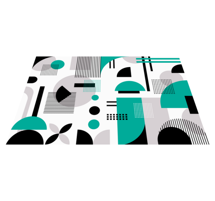 모던 효과 비닐 카펫 터쿼이즈 기하학적 패턴 - TenStickers