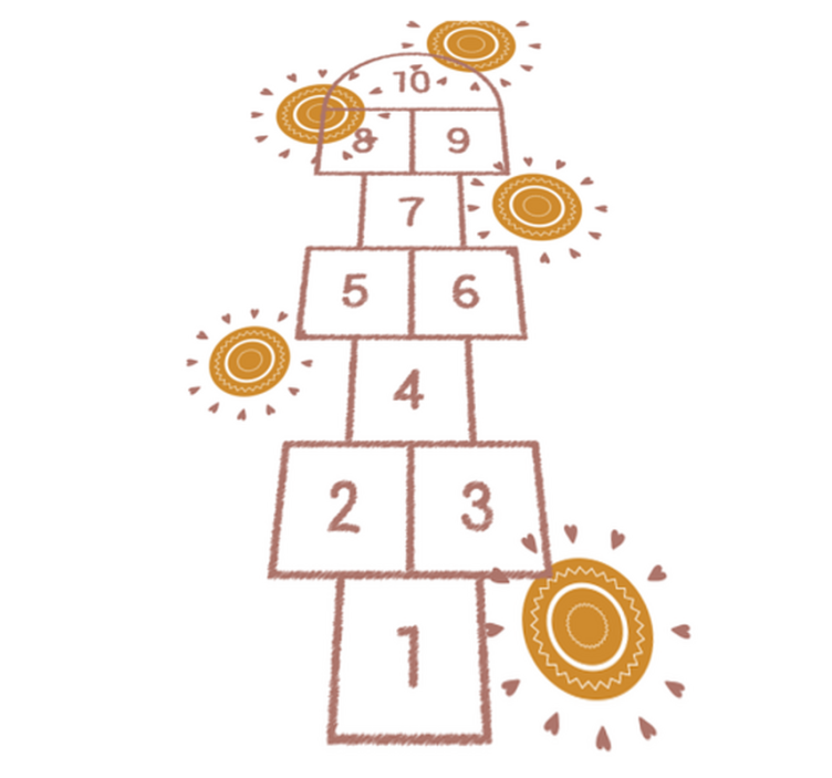 북유럽 돌 차기 놀이 어린이 비닐 러그 - TenStickers