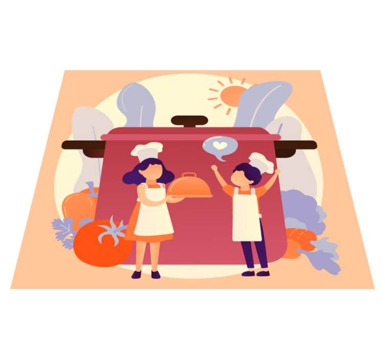 어린 이용 비닐 카펫 요리 캐릭터 - TenStickers