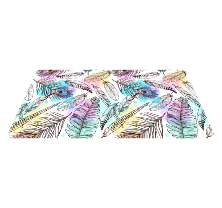 비닐 카펫 꽃과 식물 깃털 모티브 - TenStickers