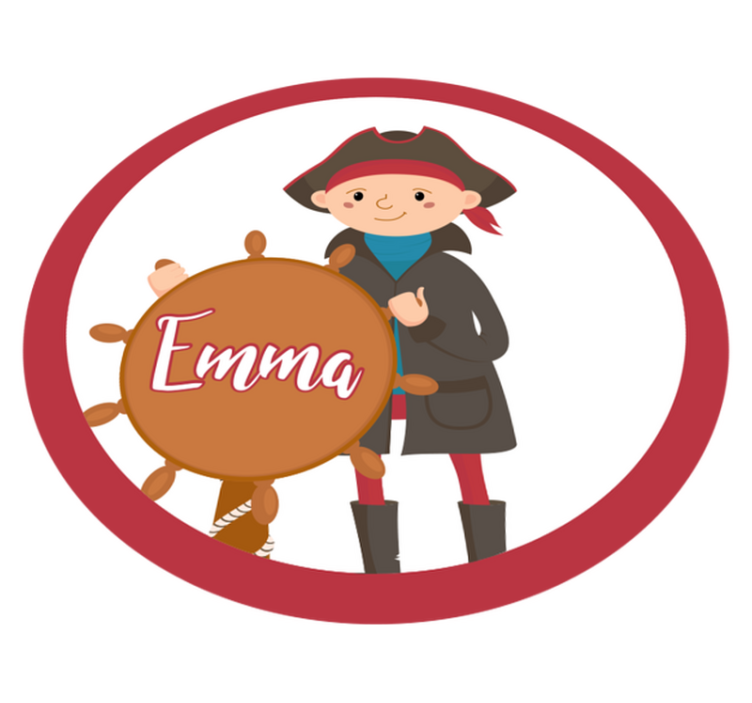 이름이있는 비닐 카펫 해적 맞춤형 - TenStickers