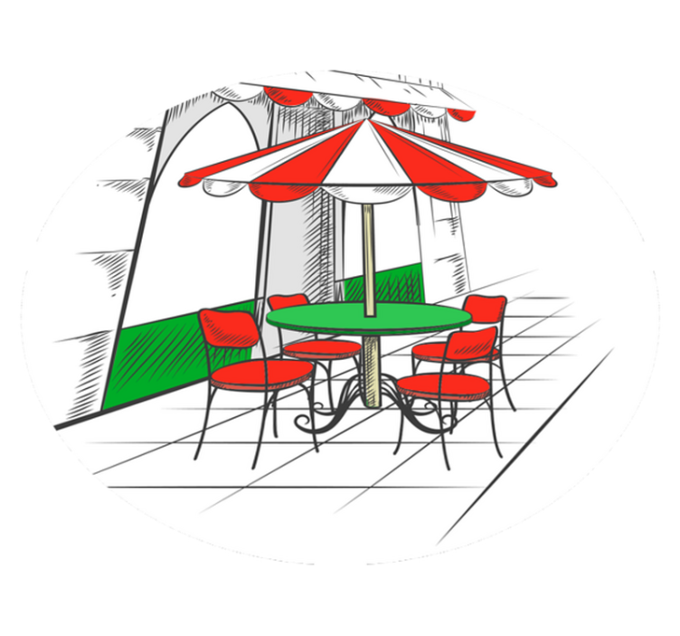 이탈리아 카페 주방 비닐 러그 - TenStickers