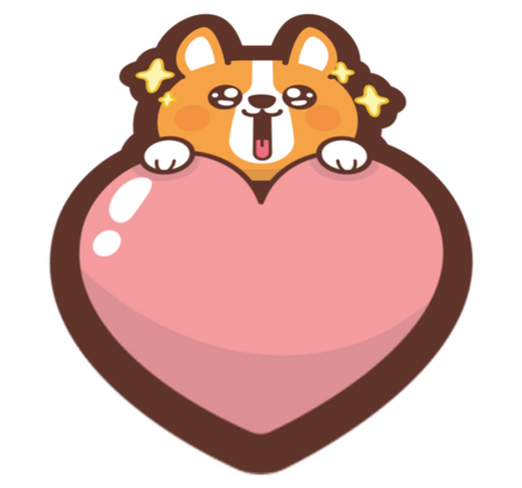 어린 이용 비닐 카펫 코기 심장 그림 - TenStickers