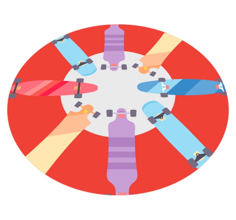 스케이트 보드 십대 비닐 러그의 종류 - TenStickers