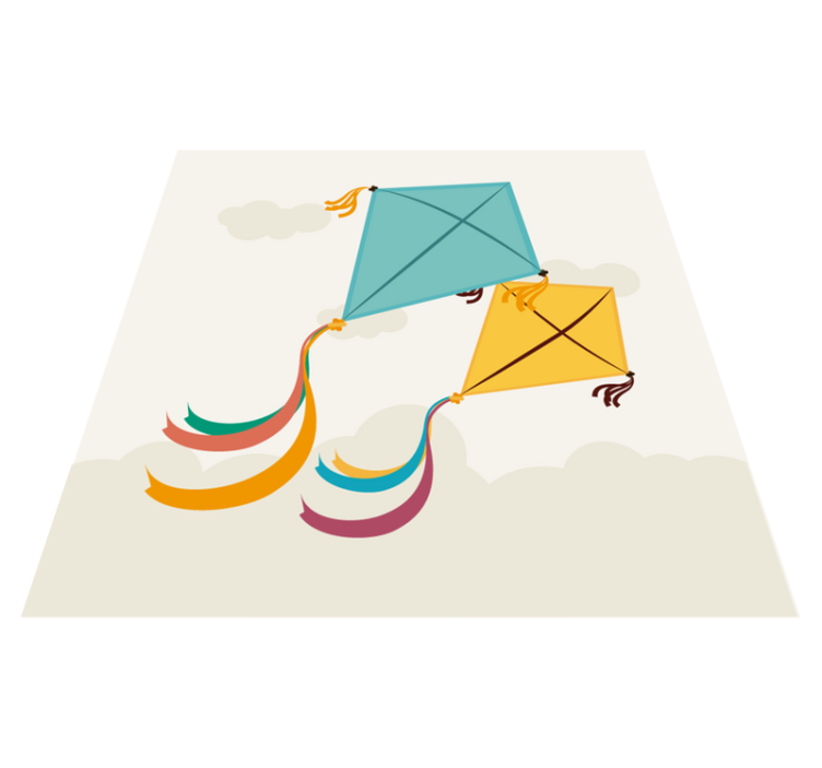 어린 이용 비닐 카펫 하늘을 나는 연 일러스트 - TenStickers