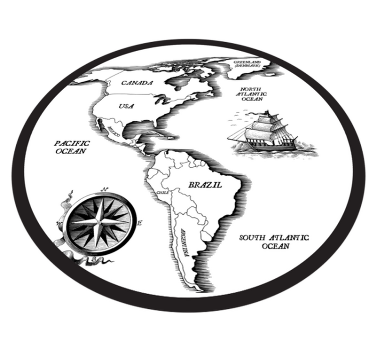 세계 지도 비닐 카펫 지도적 우아함 - TenStickers