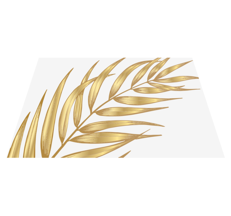 비닐 카펫 꽃과 식물 금빛 잎사귀 패턴 - TenStickers