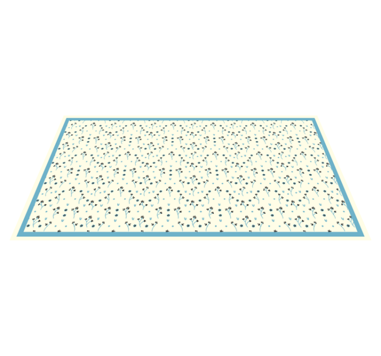 플로럴 미묘한 패턴 노르딕 비닐 러그 - TenStickers