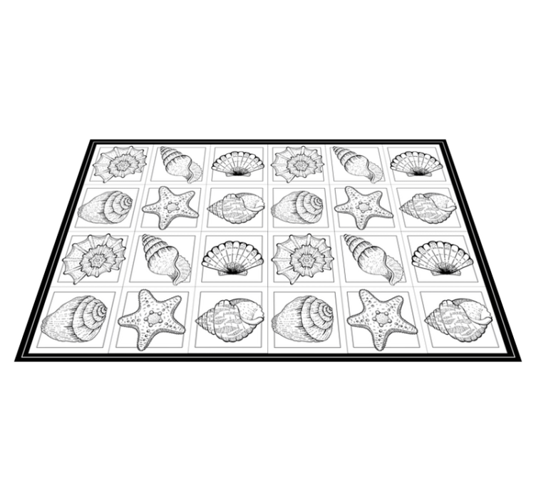 해양 생물과 조개 동물 러그 - TenStickers