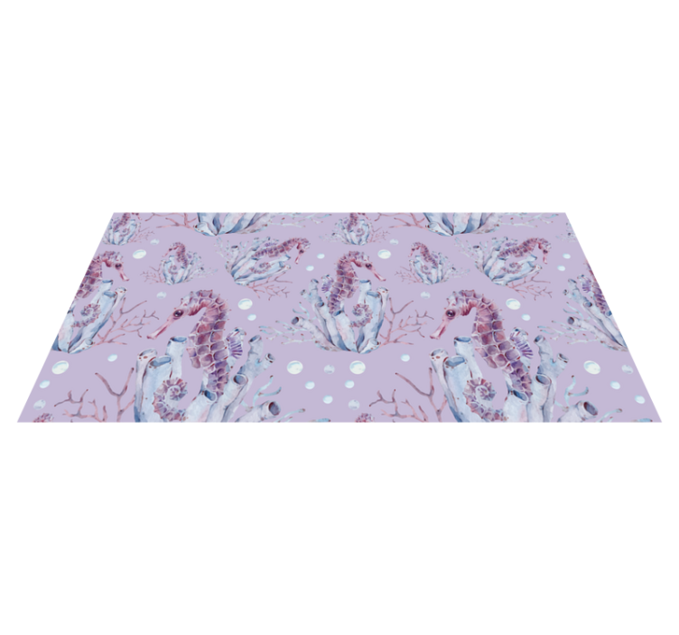 욕실용 비닐 카펫 해마 산호 디자인 - TenStickers