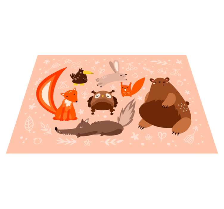 비닐 카펫 보육 사랑스러운 동물 친구들 - TenStickers