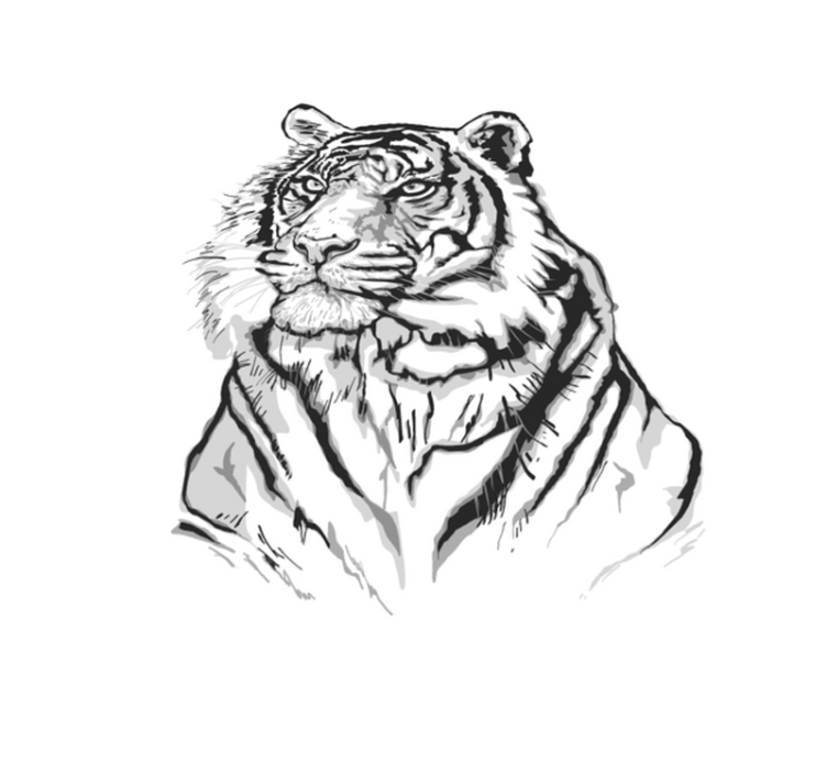 애니멀 프린트 비닐 카펫 호랑이 예술 초상화 - TenStickers