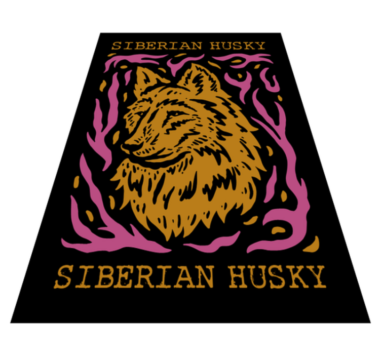 비닐 카펫 동물 시베리안 허스키 초상화 - TenStickers