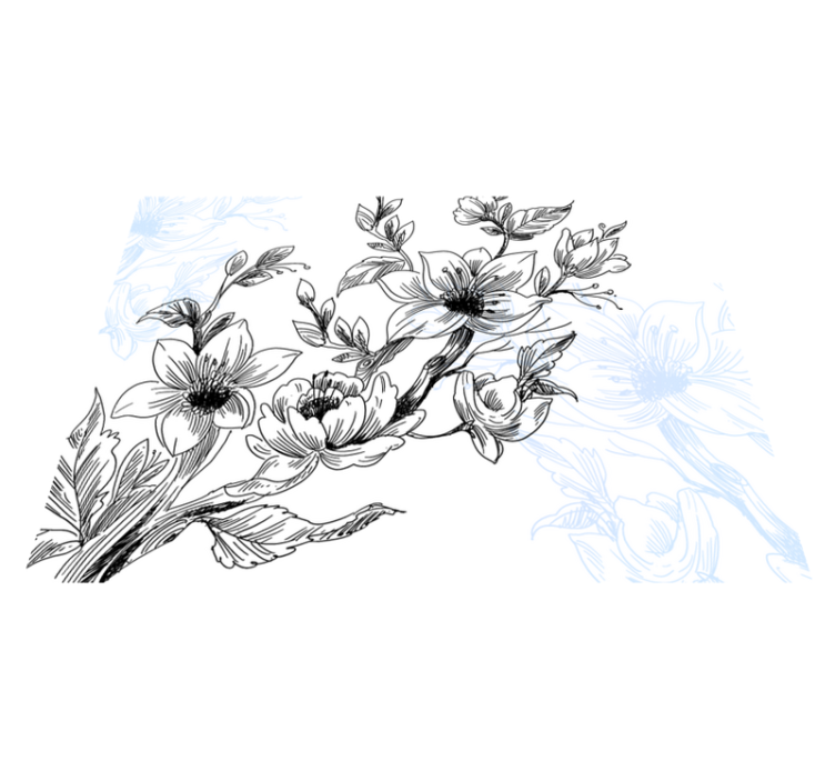 비닐 카펫 꽃과 식물 아쥬르 블로섬 컨셉 - TenStickers