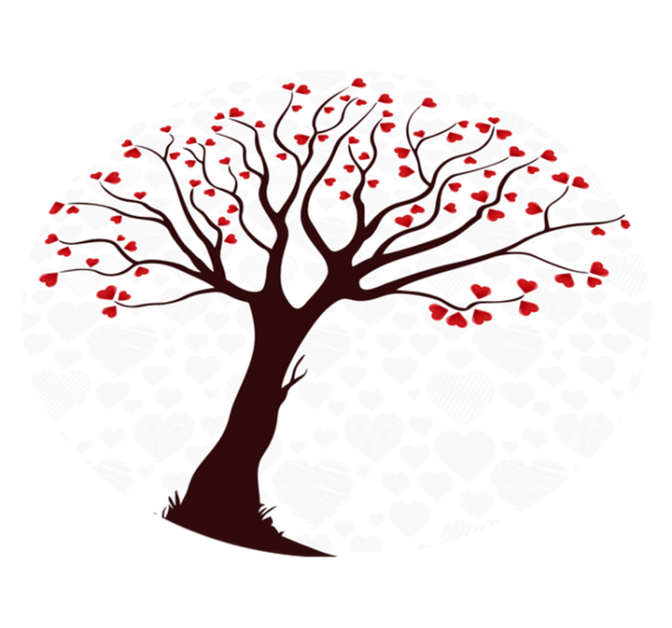 큰 로맨틱 트리 자연 비닐 러그 - TenStickers