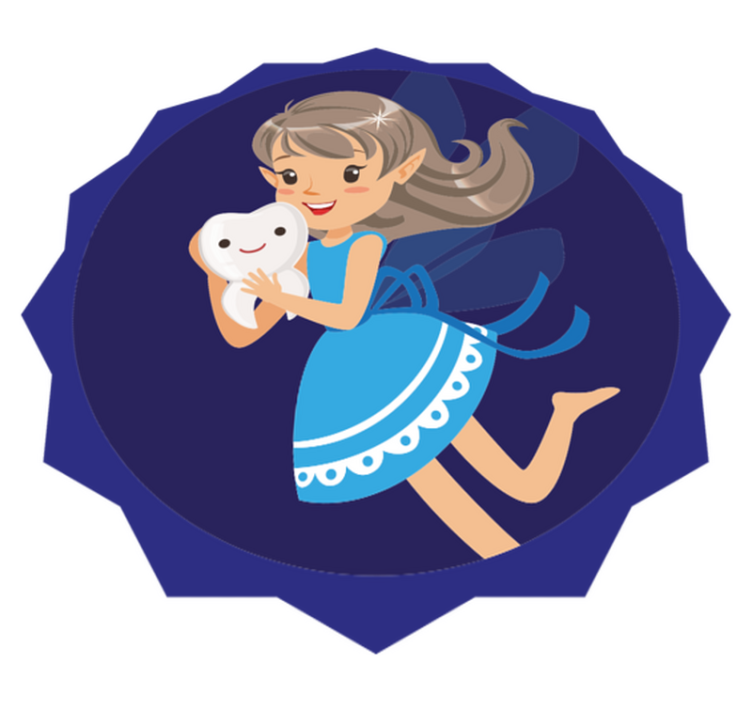 이빨 요정 포옹 치아 아이 비닐 러그 - TenStickers