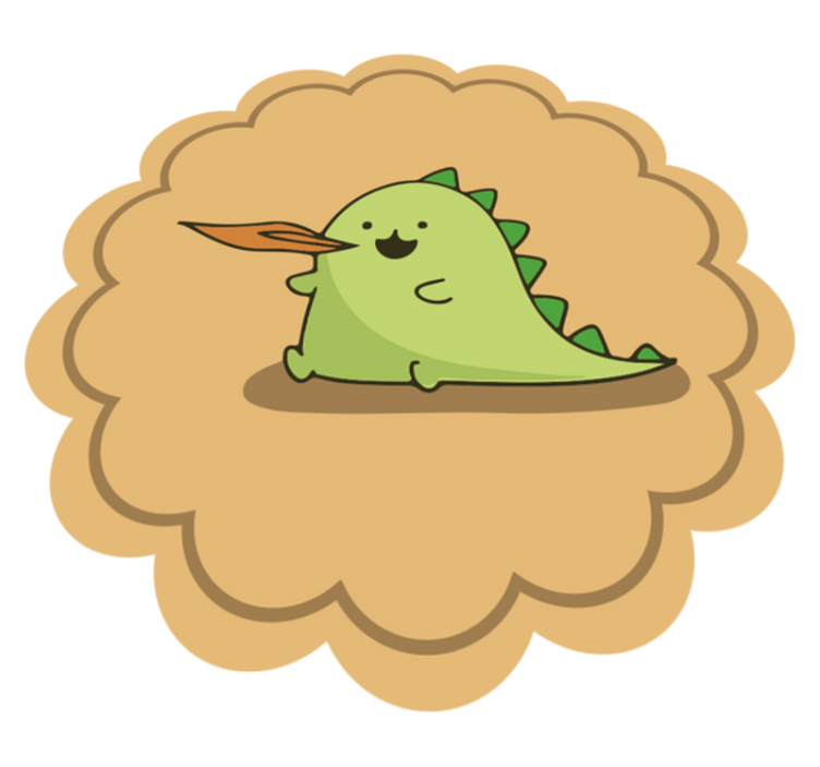 공룡 만화 앉아 호흡 화재 깔개 - TenStickers