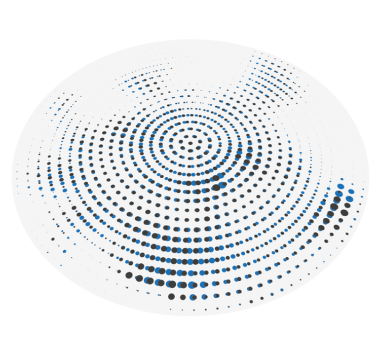 기하학적 효과 비닐 카펫 원형 점 모티프 - TenStickers