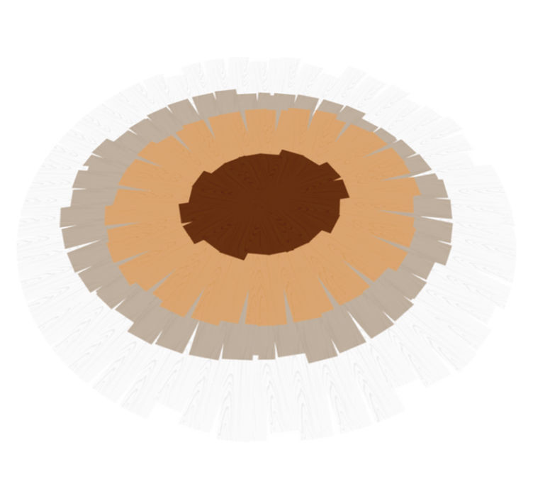 우드 효과 비닐 카펫 원형 나무 통 디자인 - TenStickers