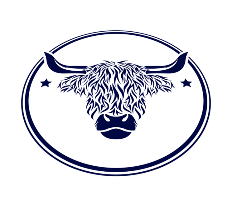 비닐 카펫 동물 하이랜드 소 엠블럼 - TenStickers